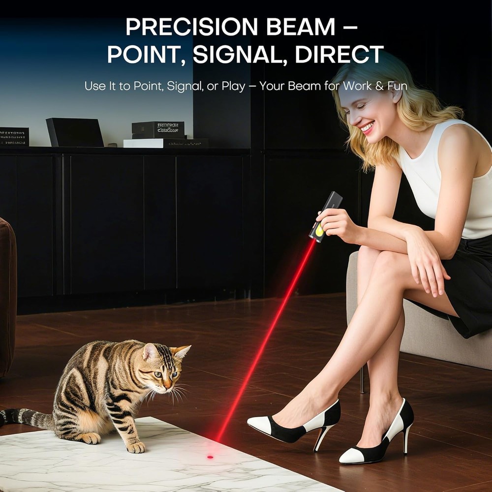 Rechargeable EDC Flat Flashlight White LED Combo,1400 Lumen Portable Pocket