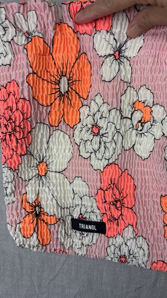 TRIANGL Orange Floral Drawstring Bag Only