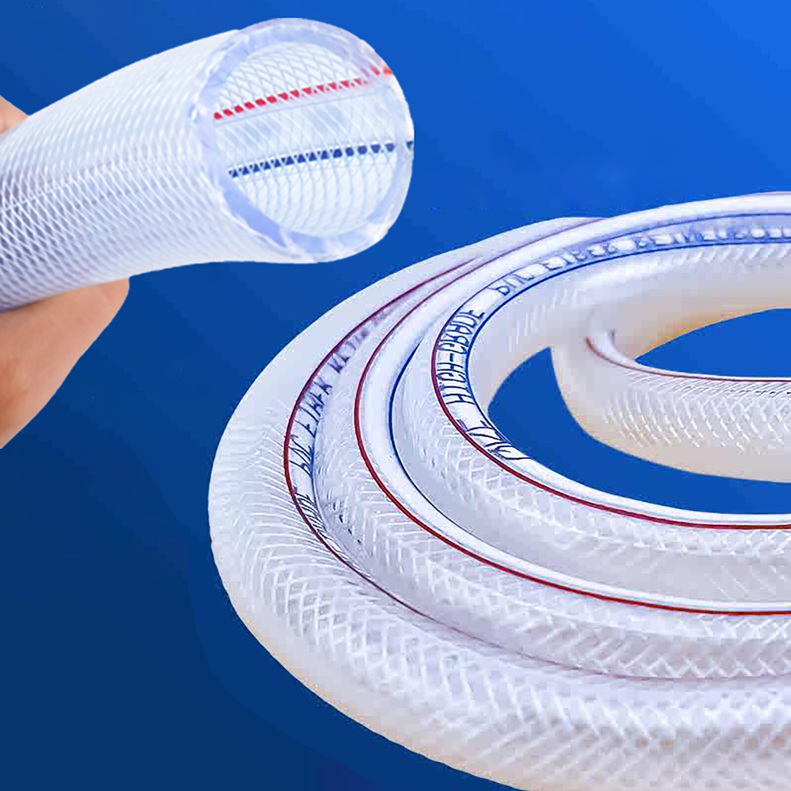 PVC HOSE Clear Flexible Reinforced Braided Food Grade OIL WATER Tube Pipe