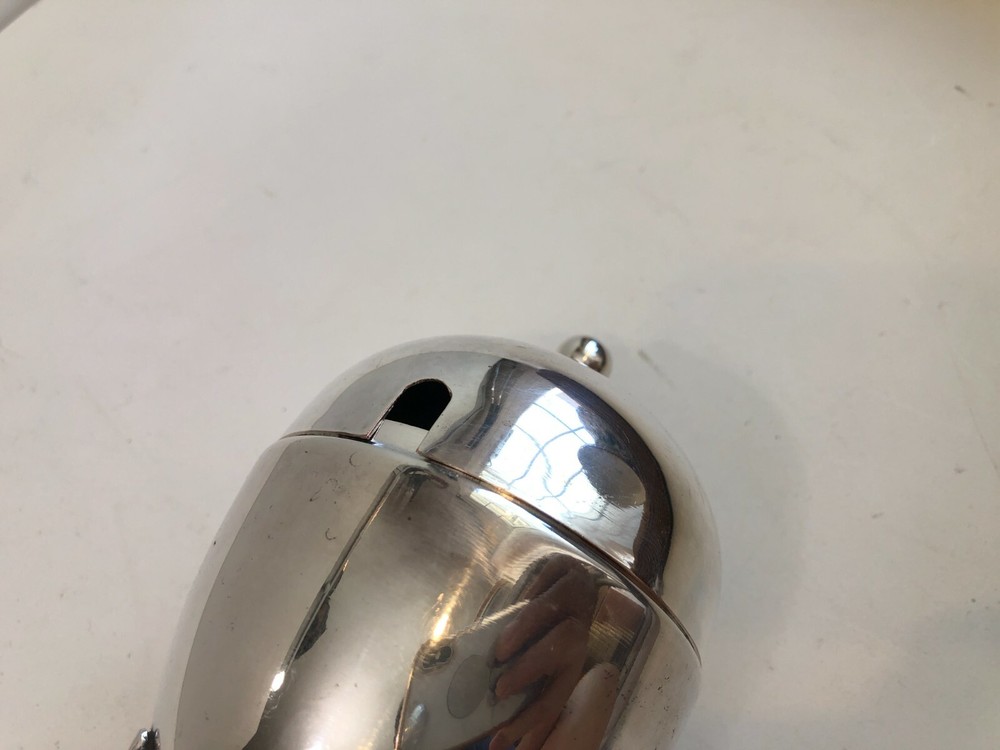 Vintage Kent Silversmiths Sheffield Glass insert Egg Shaped Footed Bowl w/Lid