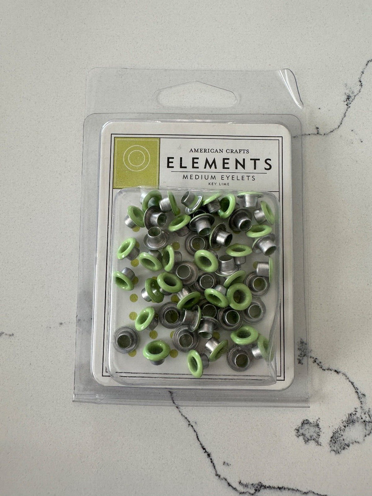 American Crafts Premium Elements Medium Key Lime  Eyelets 50+ PCs Scrapbooking