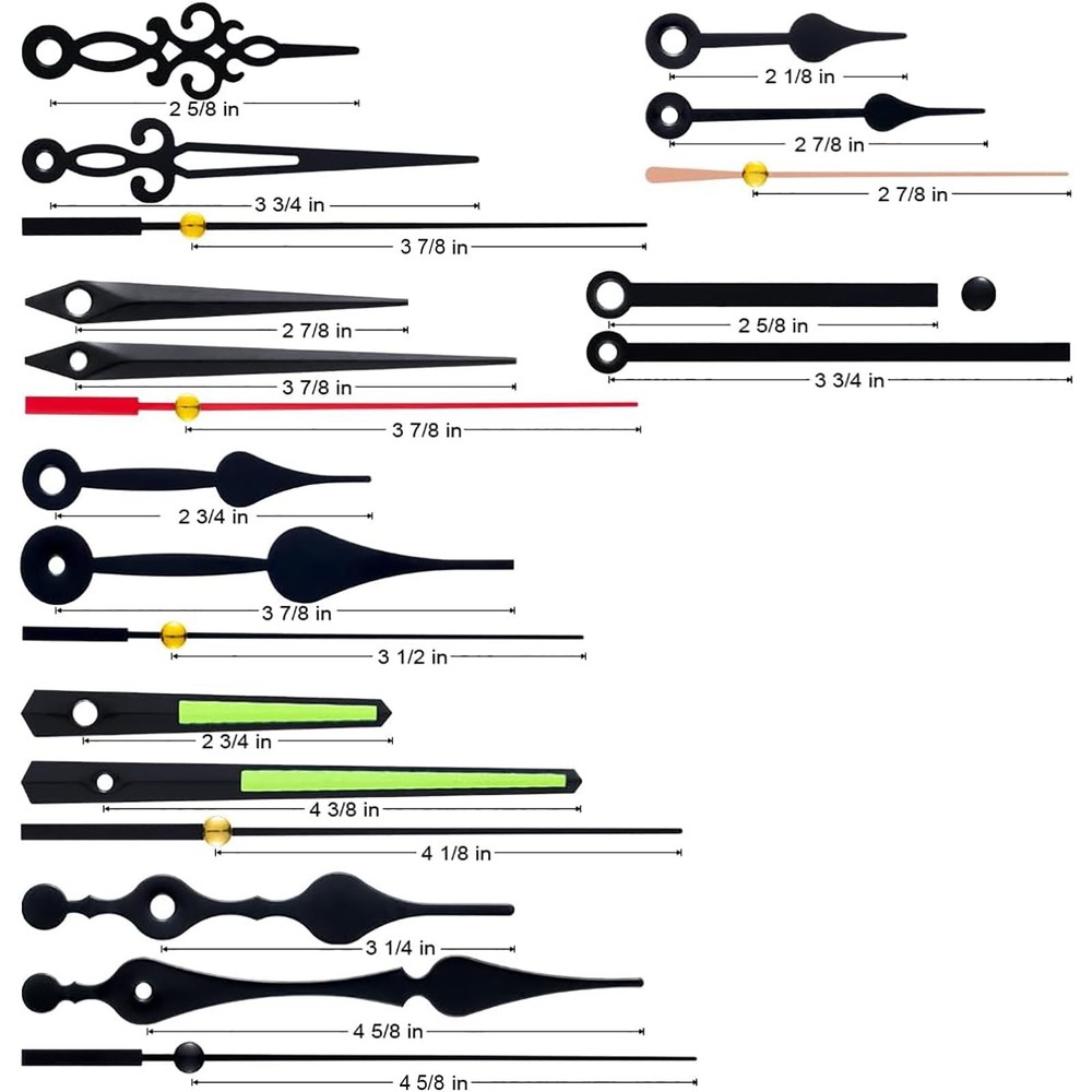 EMOON 3 Pack Silent Clock Mechanism Replacement Kit, Size1-3pack, Black