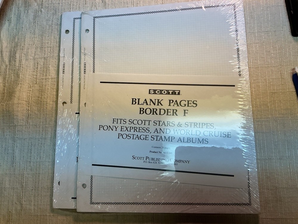Scott Blank Pages Border A, Fit Specialty Album ACC141, 40 Pages- New Sealed