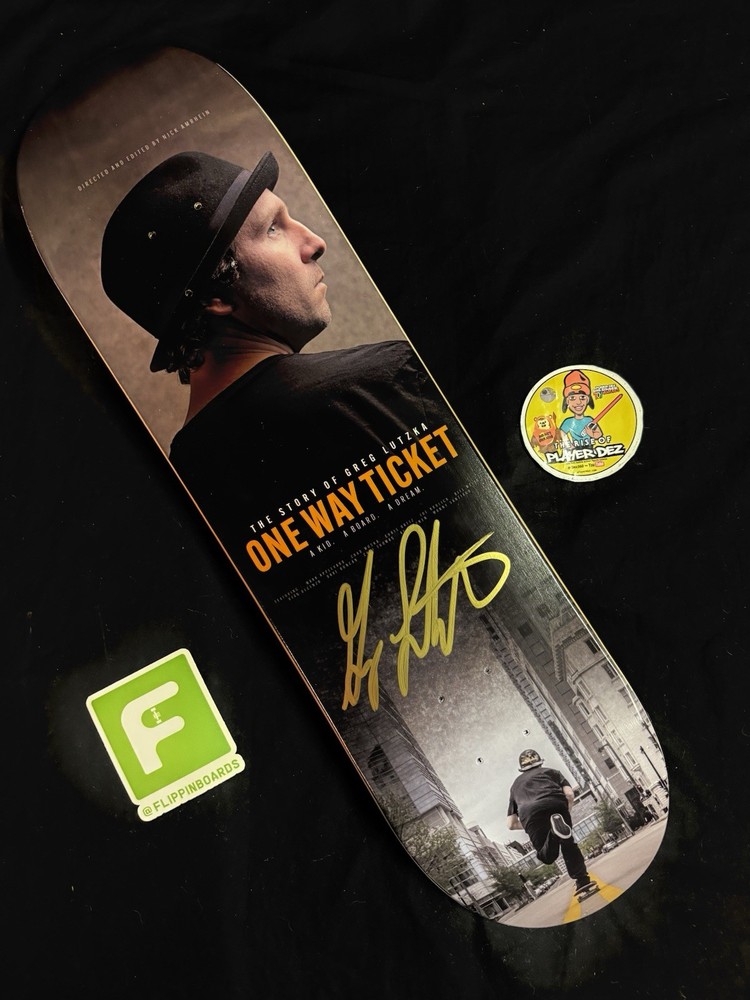 RARE SIGNED Greg Lutzka One Way Ticket Documentary Skateboard Deck AUTOGRAPHED