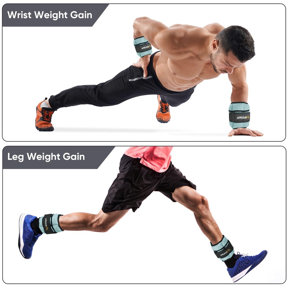 Adjustable Ankle Weights 10lbs Pair Modularized Leg Weight Straps for Men