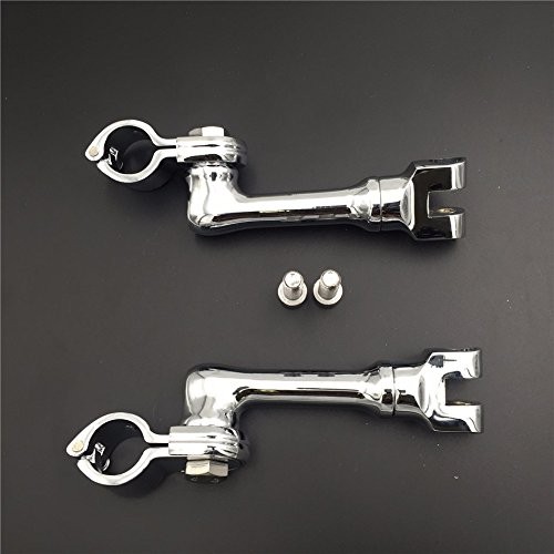 XKMT-Chrome Long Angled Adjustable Highway Peg Mounting Kit Compatible With