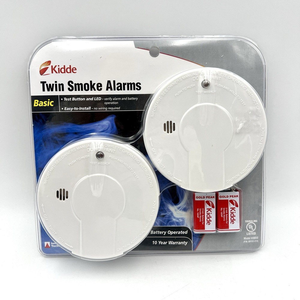 Kidde Twin 2 Pack Smoke Alarms Basic Model 0915D-018 Smoke Detector