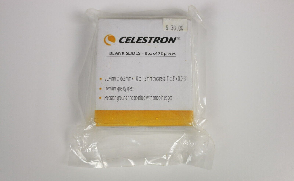 Celestron Professional  Grade Microscope Slides 72 pcs Celestron #44416 NOS New