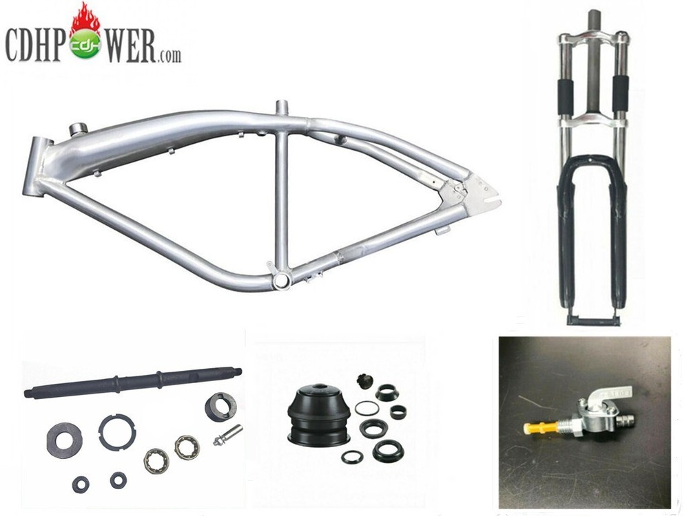 CDHPOER 3.4L Gas Tank Frame &Conversion Kit Crank Set Bottom Bracket & 26'' Fork
