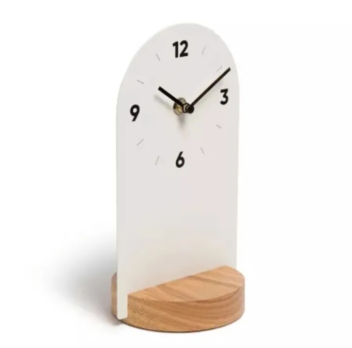 U Brands White Desktop Clock, Verona Collection