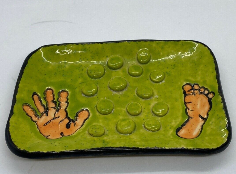 Cute Soap Dish Handmade and Painted.  Signed