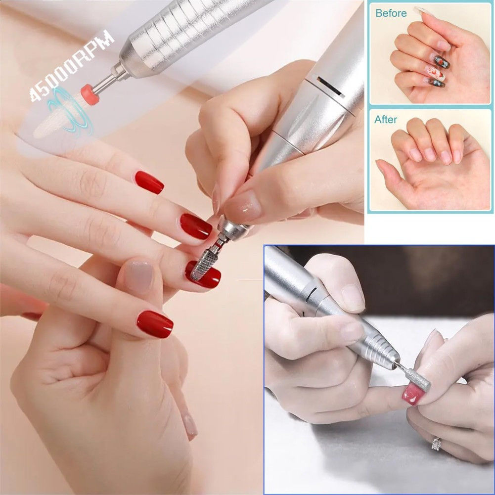 45000RPM Electric Portable Nail Drill Machine Rechargeable Low Noise Sander File