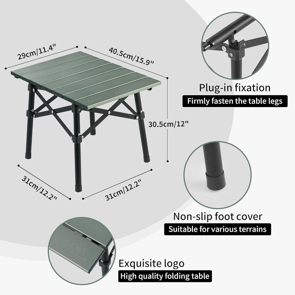 Portable Camping Table, Aluminium Folding Table, Ultralight Camp Table Small Tab