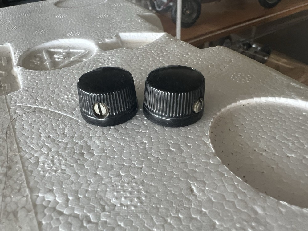 Vintage Black Daka-Ware Mini Control Knobs - Lot of 2