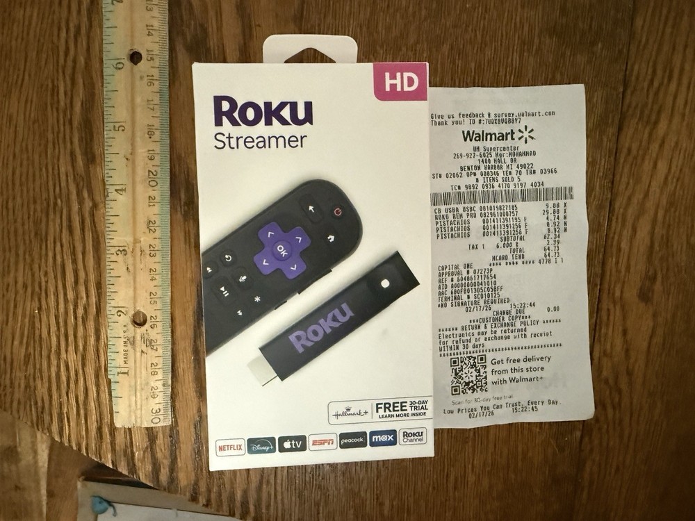 Roku Streamer HD Pro with walmart receipt New in Box