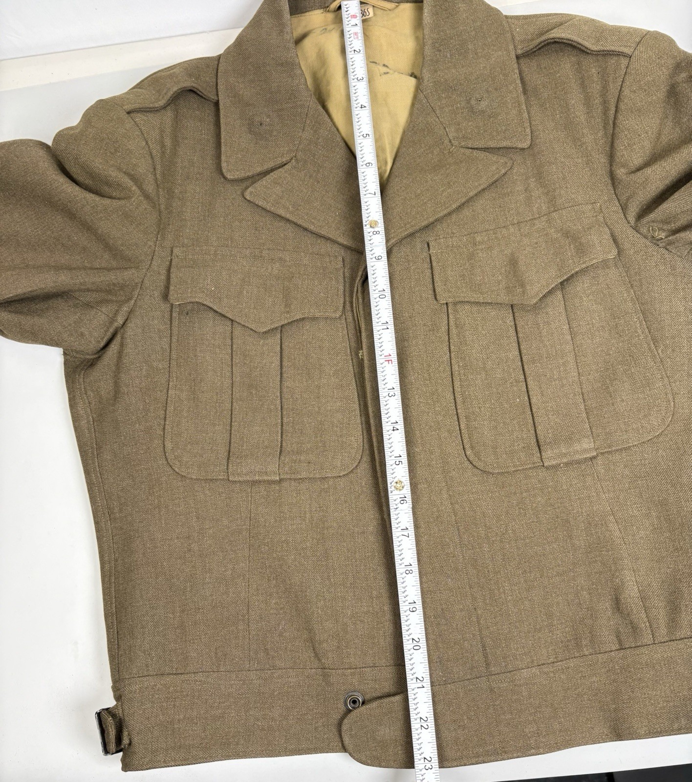 Named WWII 1944 Dated US Army Wool Ike Jacket 36S Original Manly Coats
