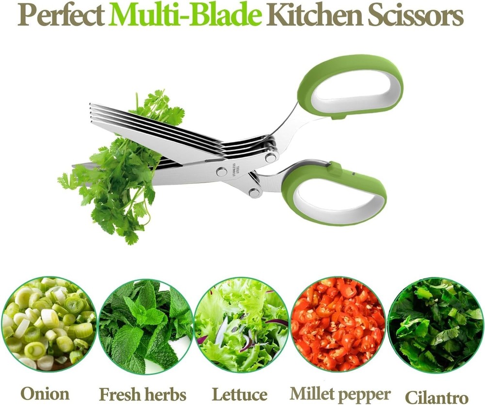 2025 Upgraded Herb Scissors, Effortless Herb Shears Cutter Tool