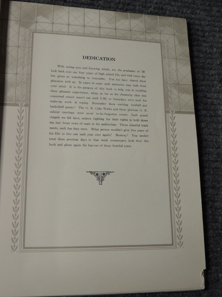 The Alarm Clock loose-leaf high school elementary yearbook 1938