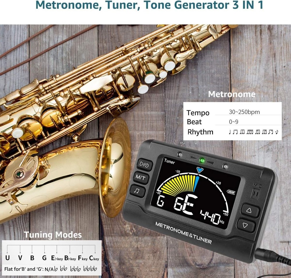Digital Metronome Tuner Tone Generator for Wind Instruments