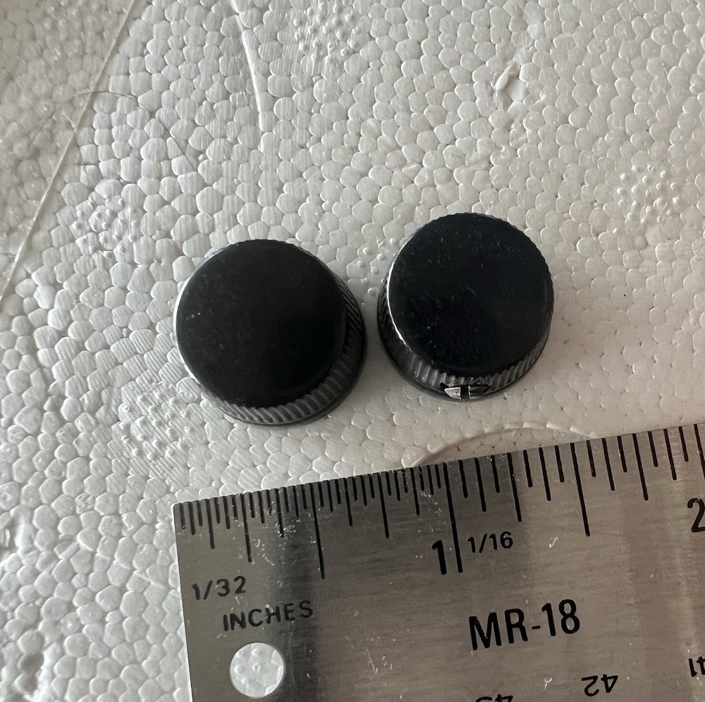 Vintage Black Daka-Ware Mini Control Knobs - Lot of 2