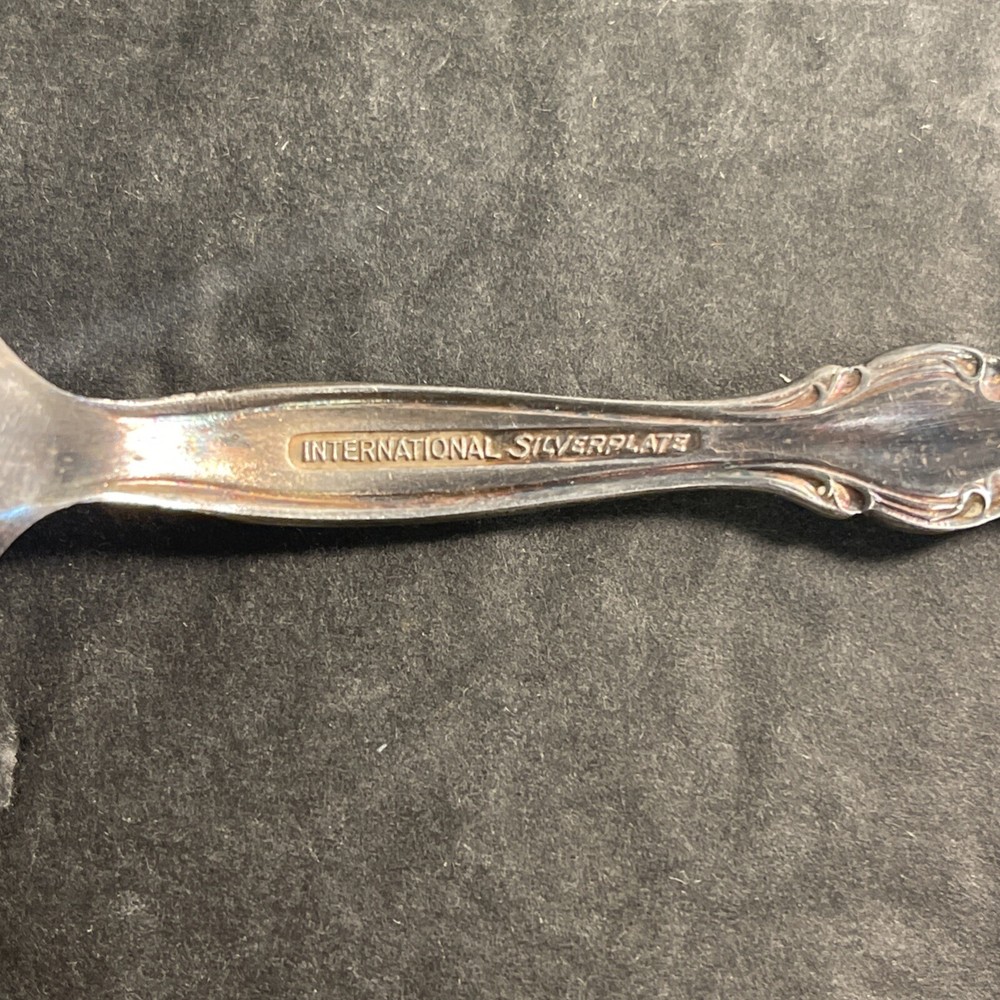 International Silver Co. 9.5 X 5.5 Dish Plate & Silver Spoon Floral Design