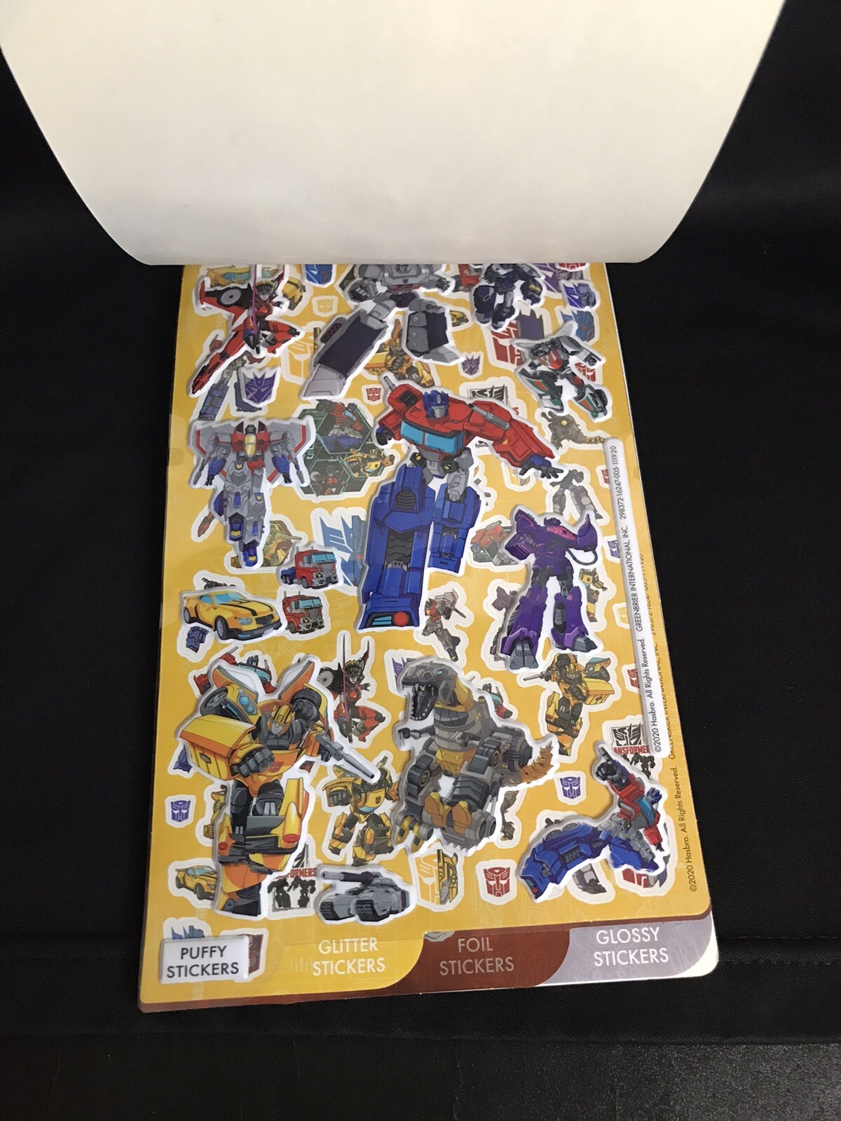 Transformers Sticker Book Over 150 Stickers Sheet Puffy, Glitter, Foil, Glossy