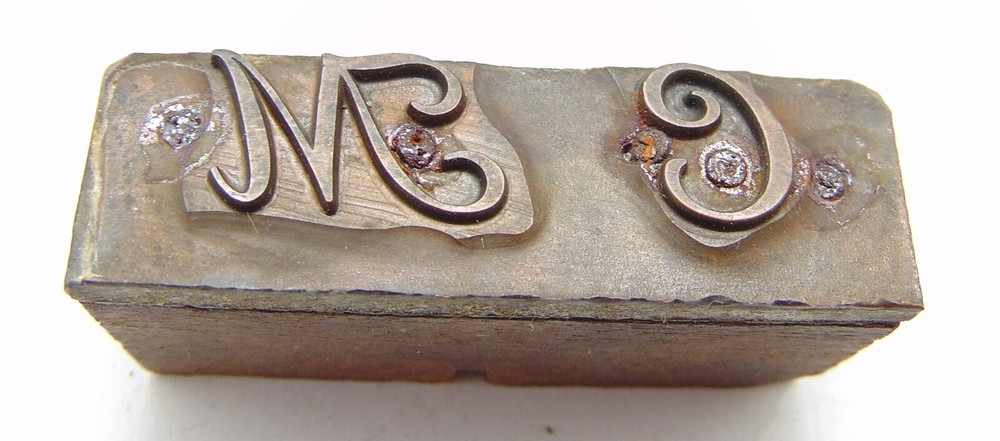 Printing Letterpress Printers Block Initials C M