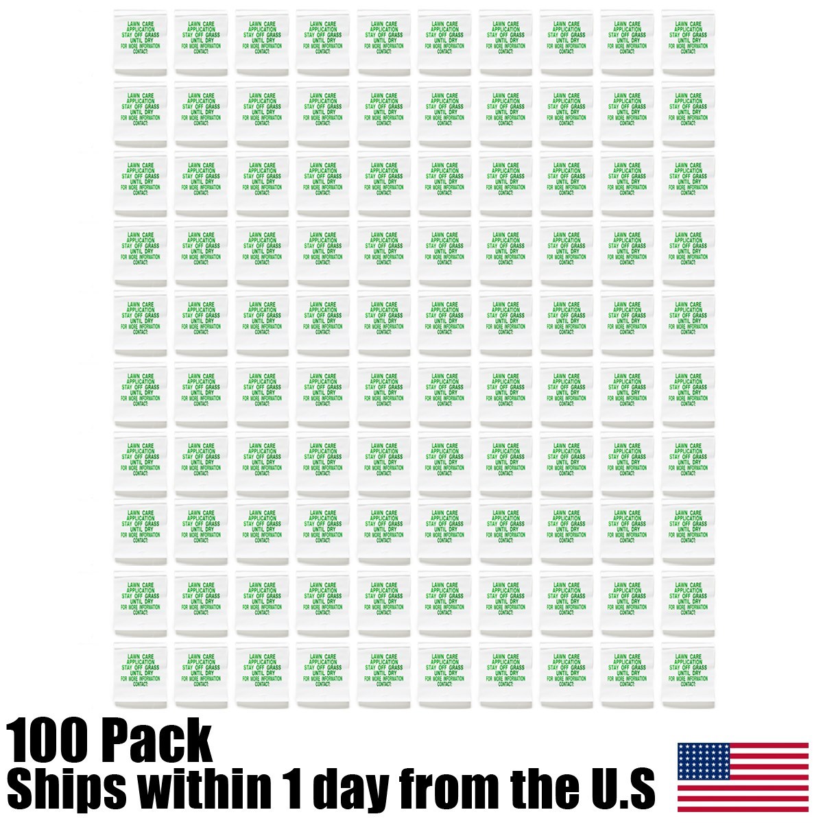 Lawn Care Application Fertilizer Flag Marker Stay Off Grass Marking Flags 100 Pk