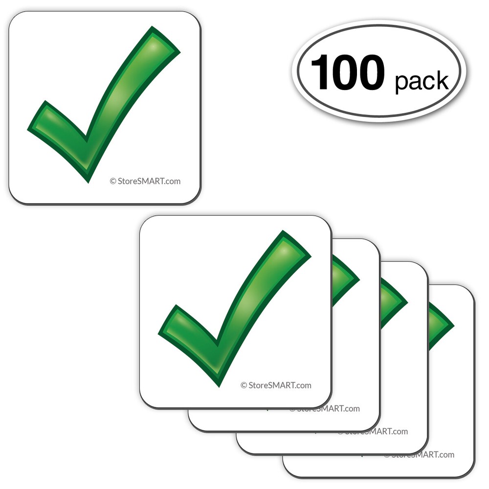 StoreSMART Checkmark Magnet - 1 1/4" square - 100-pack - CHECK125-100