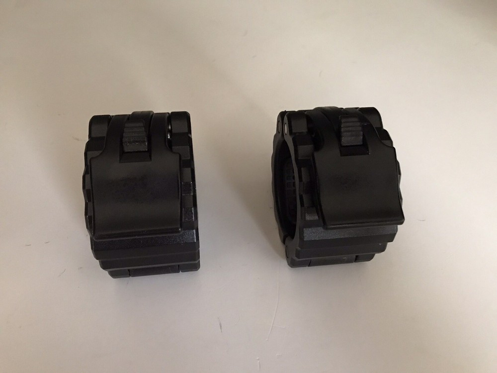 Pair 2” Quick Release Olympic Barbell Lifting Bar Clamps Black