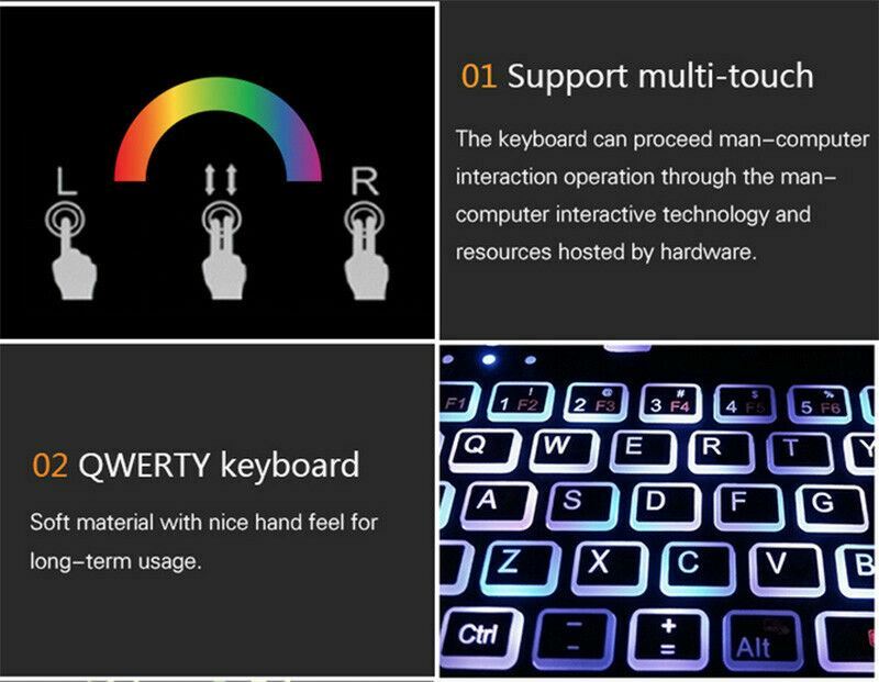 Q9 Mini 7 Color Backlit Handheld USB Wireless Keyboard+Touchpad Remote Control