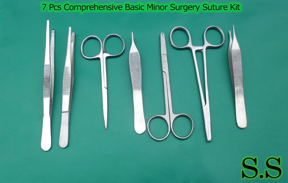 7 PCS COMPREHENSIVE BASIC MINOR SURGERY SUTURE SET KIT SURGICAL INSTRUM DS-718