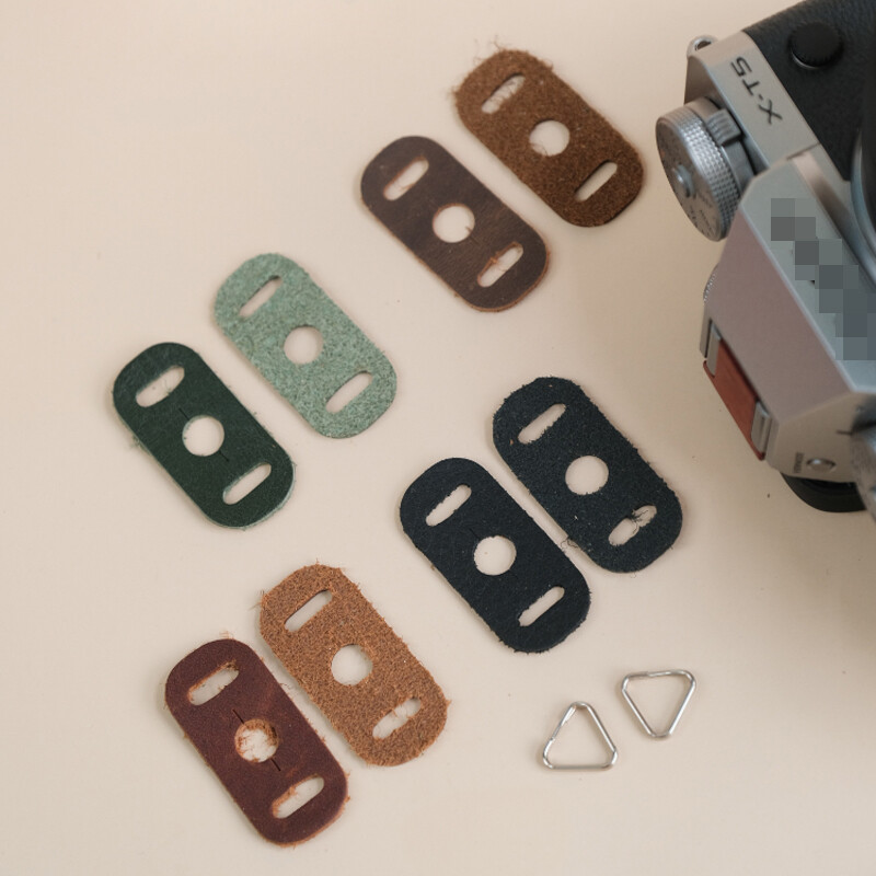 Handmade Cowhide Protector Cover Pad Lug Camera Straps Triangle Split Ring Hook