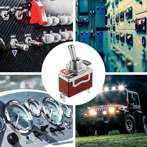 4 Pack Toggle Switch, 2 Pin 2 Position Waterproof SPST 20A 250V On/Off Toggle