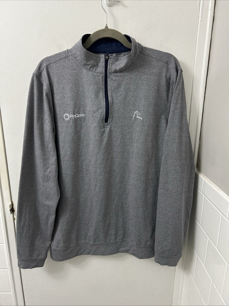 Rhoback 1/4 Zip Mens Size Medium Gray  Golf Performance Pullover Sweater L/S