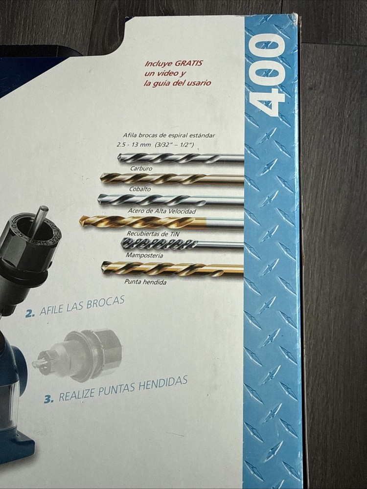 Drill Doctor 400 Drill Bit Sharpener Blue Plastic with Case