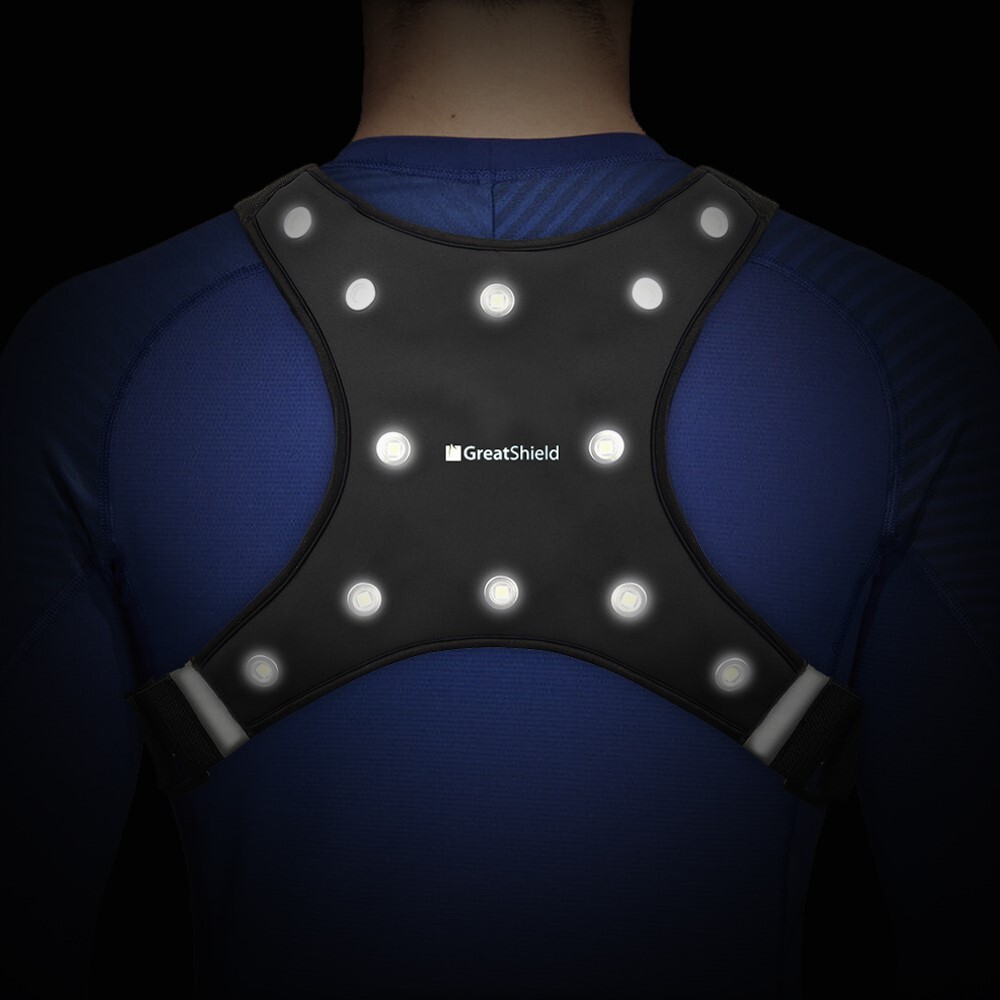 Reflective Waterproof LED Light Safety Vest Outdoor Running Cycling Biking Night