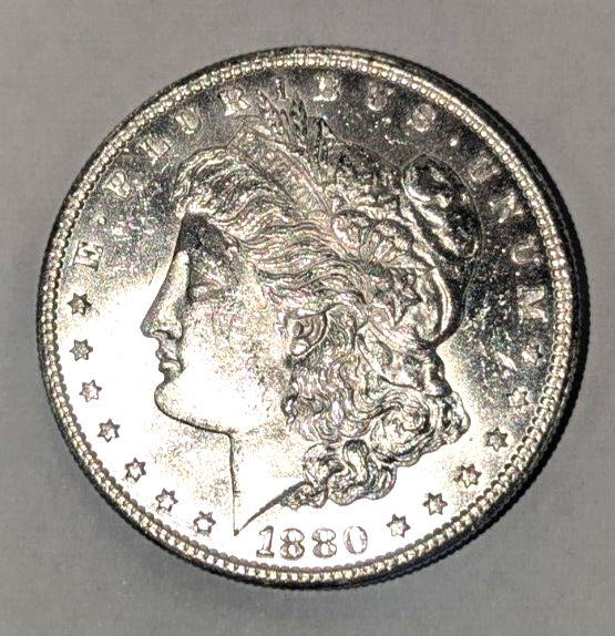 1880 S Morgan Silver Dollar ~ Blast White ~ 90% Silver ~#423