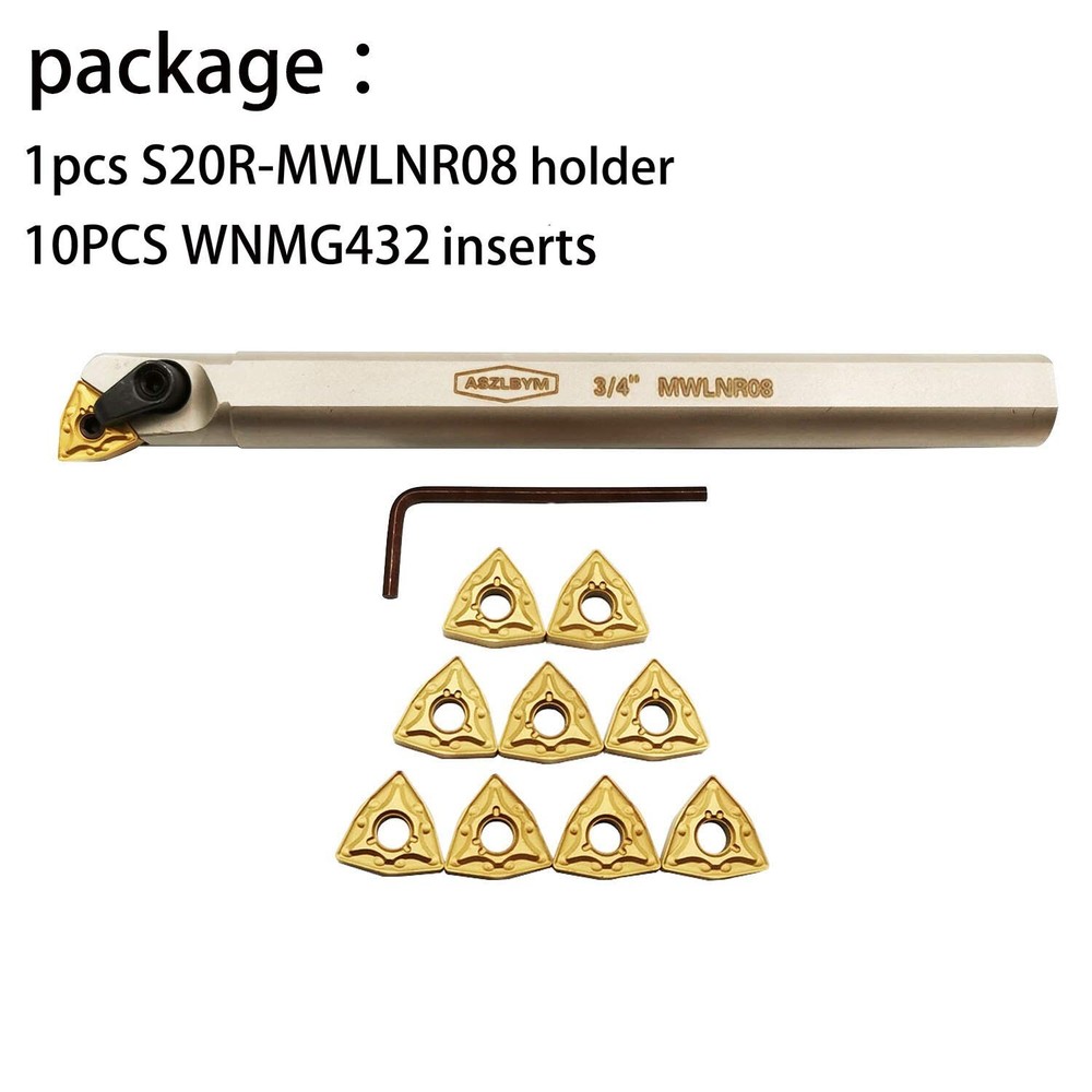 3/4 combination set outer circle+boring tool holder+10pcs WNMG080408 insertion