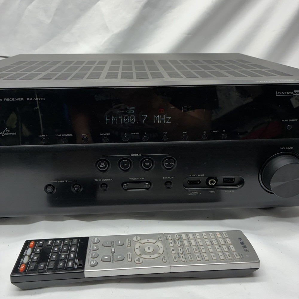 Yamaha RX-V675 AV Receiver 7.2 Channels Multi Zone - With Remote Bundle