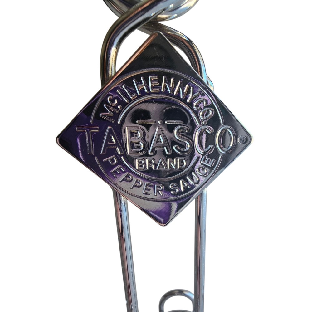 Tabasco Chrome Sauce Menu Holder Tabletop Condiment Caddy Restaurant Holds EUC