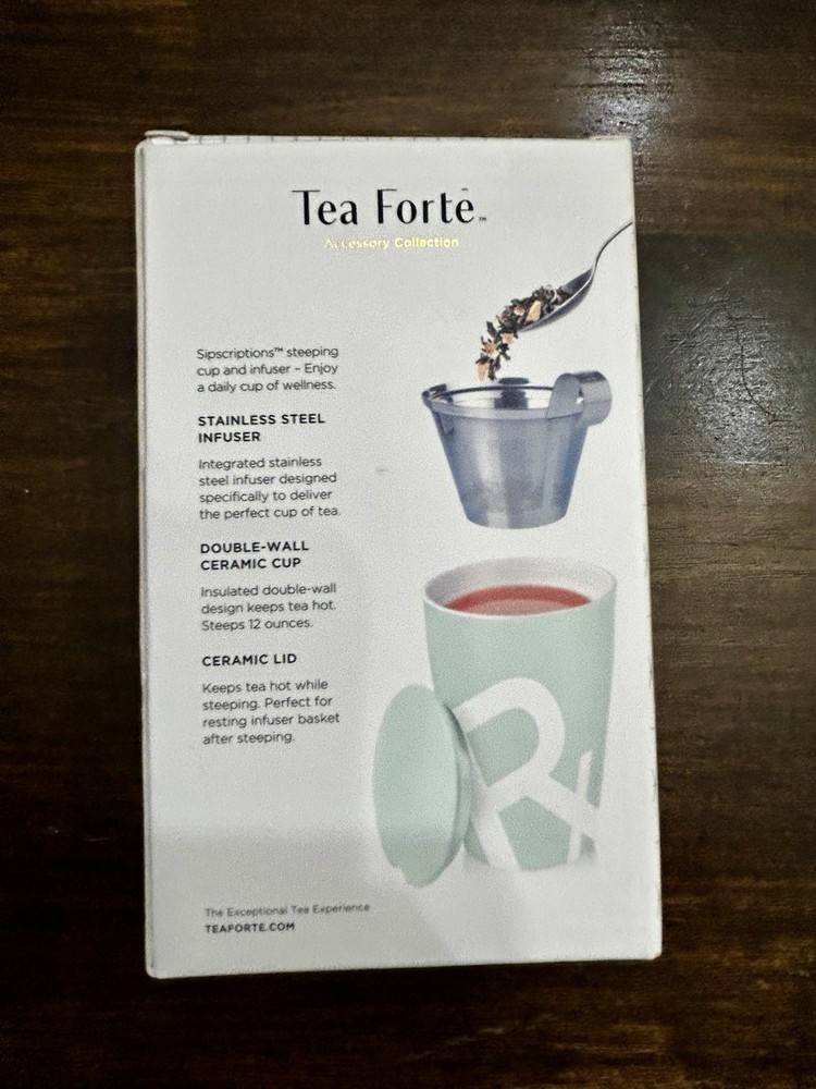 TEA FORTE ACCESSORY COLLECTION - KATI STEEPING CUP W/ INFUSER-SIPSCRIPTIONS -NEW