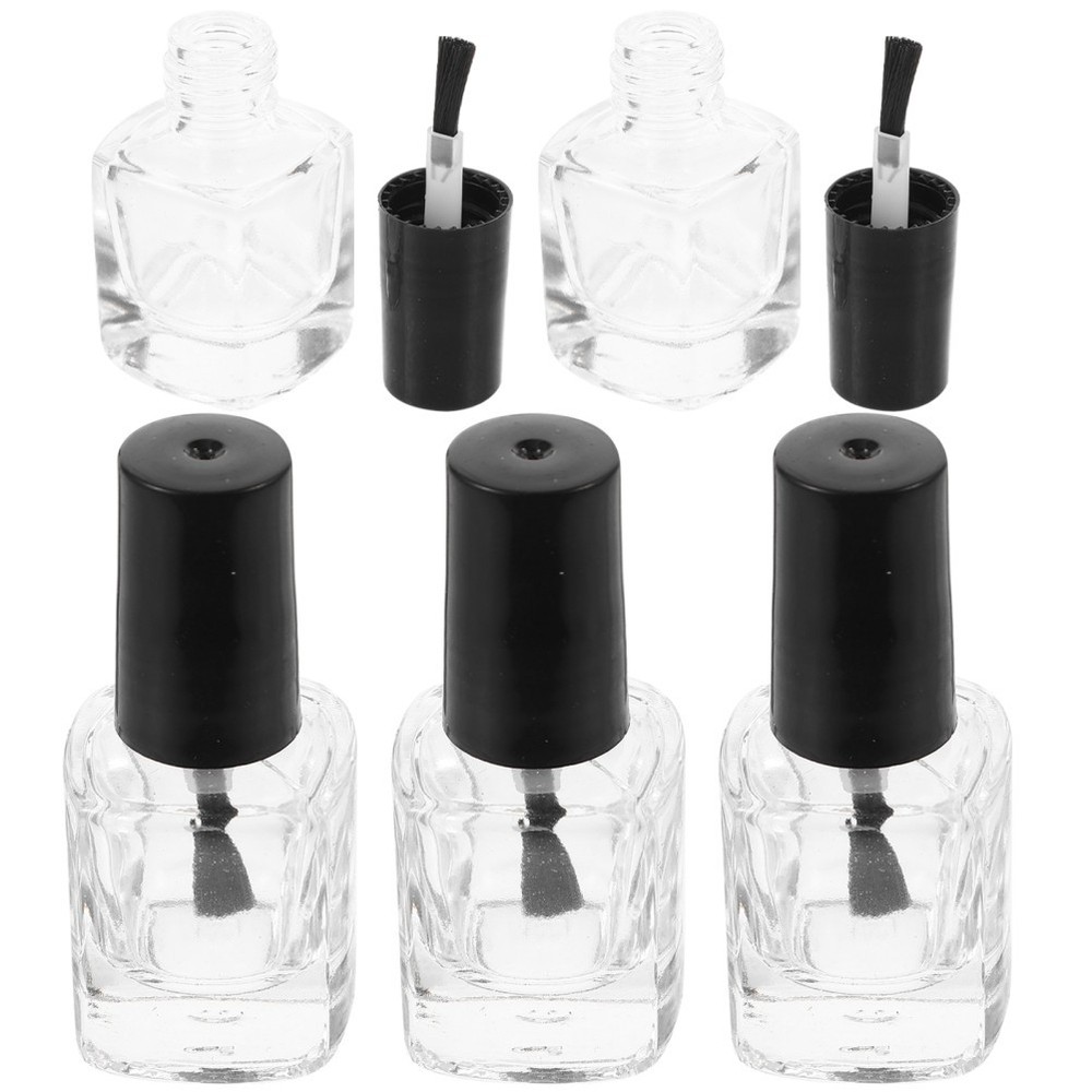 5 Pcs/pack Nail Bottles for Liquid Refillable Clear Empty Fingernail Polish