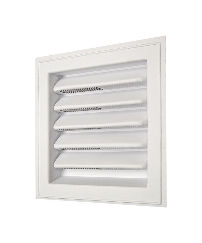 Master Flow SL8X8 White Plastic Wall Louver Static Vent 8 L x 8 W in.
