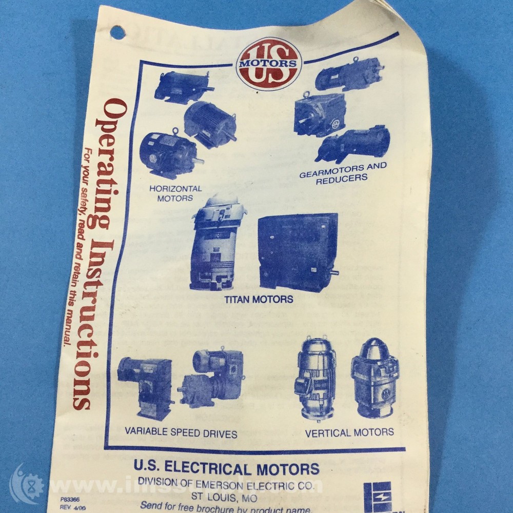 Emerson P83366 Operating Instruction Manual USIP