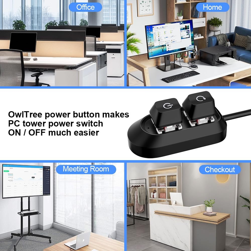PC Power Button, Desktop Switch Splitter ON Off Reset SW HDD LED PC External