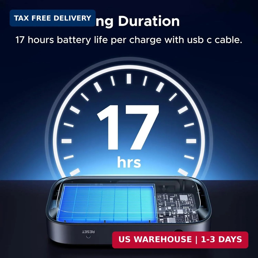 UGREEN Bluetooth 6.0 Receiver for Car with LDAC, AI Noise Cancelling 3.5mm AUX B