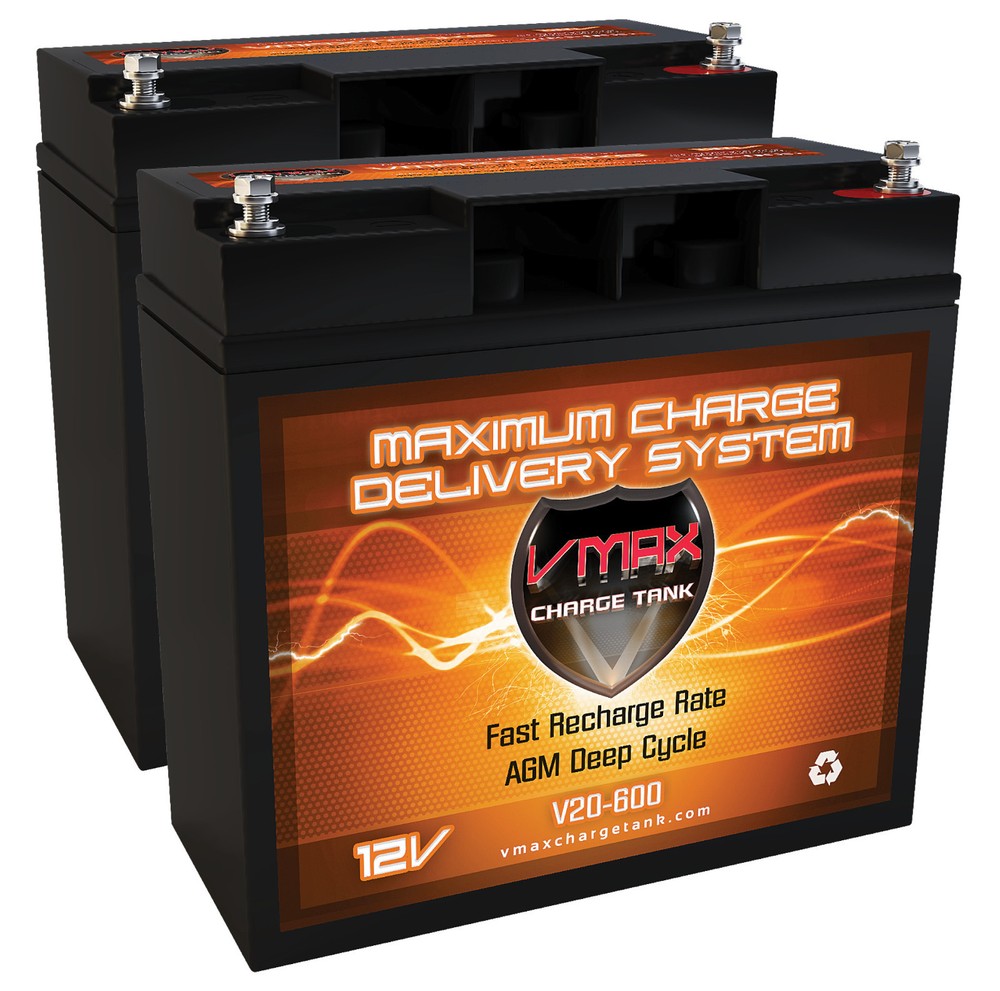 QTY 2 CityBug E2 Comp. 12V AGM 40AH Hi Cap Scooter VMAX600