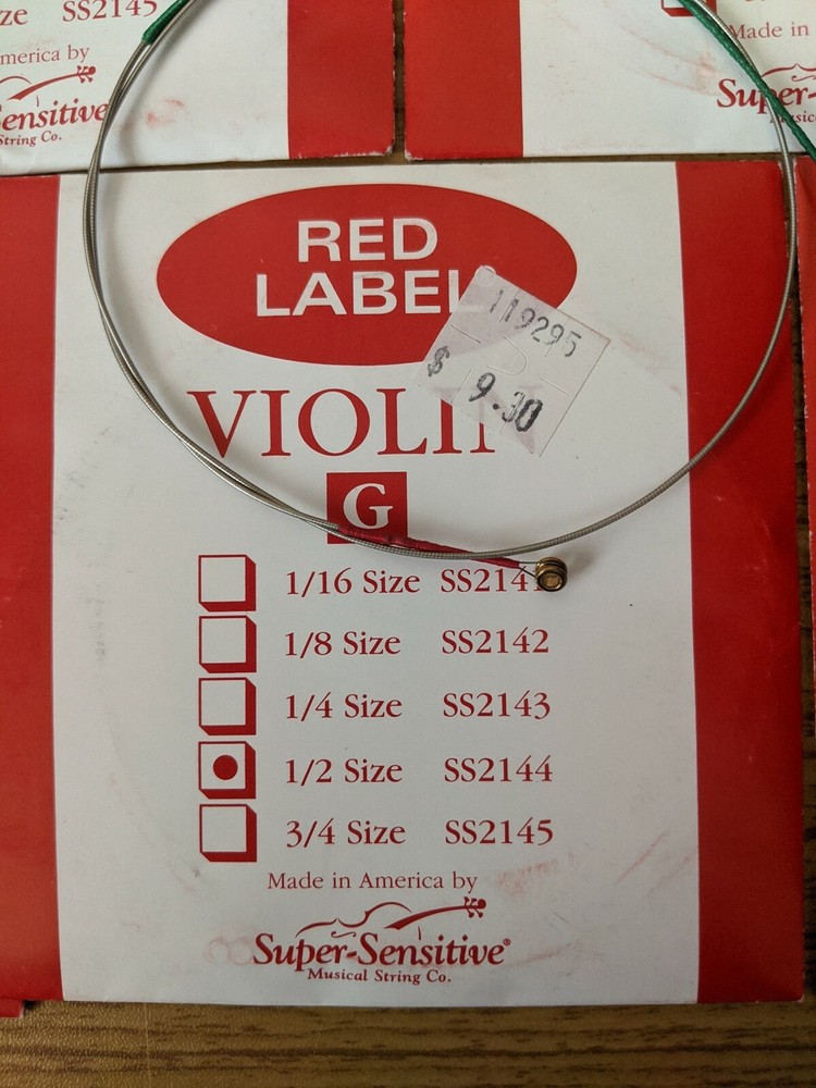 5 Super-Sensitive Red Label 1/2 Violin G String SS2144