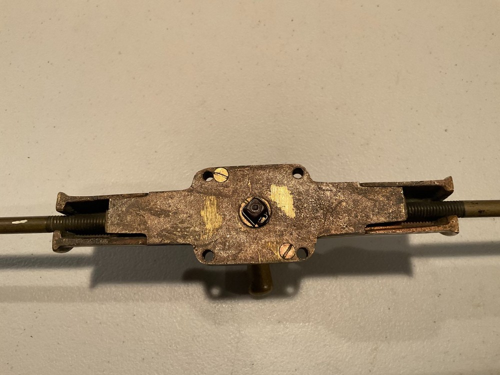 Antique Victorian Solid Brass Double Door Bolt Lock Set